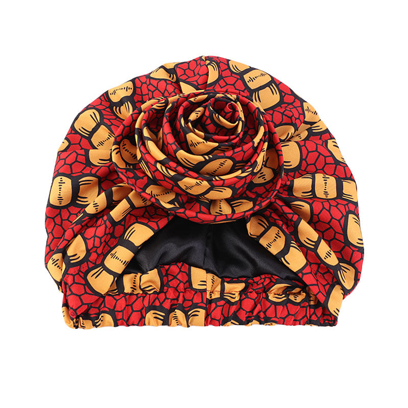 Floral Twist Head Wrap with Satin Lining
